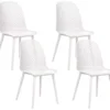 Lot De 4 Chaises De Salle à Manger Blanches EMORY -Meilleur Meubles Magasin chaise 23826311