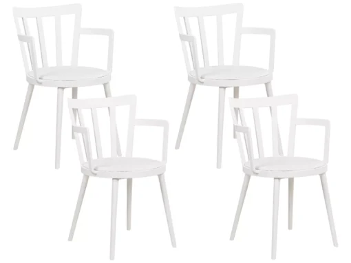 Lot De 4 Chaises De Salle à Manger Blanches MORILL -Meilleur Meubles Magasin chaise 23826397