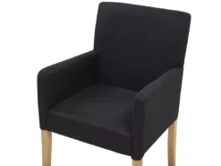 Chaise De Salle à Manger En Tissu Noir ROCKEFELLER -Meilleur Meubles Magasin chaise 23878569