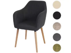 Chaise De Salle à Manger Vaasa T381,tissu, Gris -Meilleur Meubles Magasin chaise 24176649