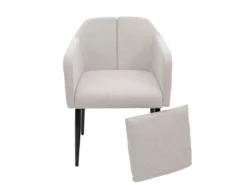 Chaise De Salle à Manger MCW-H93 (lot De 6),tissu/textile Crème-beige -Meilleur Meubles Magasin chaise 24192411