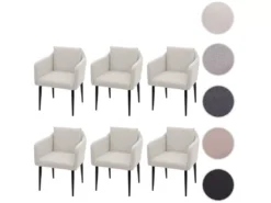 Chaise De Salle à Manger MCW-H93 (lot De 6),tissu/textile Crème-beige -Meilleur Meubles Magasin chaise 24192423