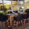 Chaise De Salle à Manger Vaasa T381 (lot De 6),tissu, Gris Foncé -Meilleur Meubles Magasin chaise 24193137