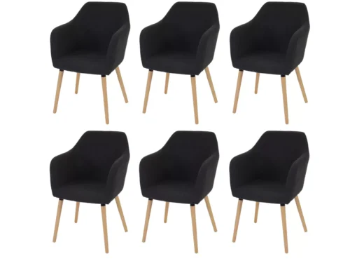 Chaise De Salle à Manger Vaasa T381 (lot De 6),tissu, Gris Foncé -Meilleur Meubles Magasin chaise 24193139