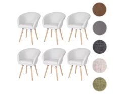 Chaise De Salle à Manger Vaasa T633 (lot De 6),similicuir, Blanc -Meilleur Meubles Magasin chaise 24193347