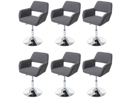 Chaise De Salle à Manger MCW-A50 III (lot De 6),gris, Pied Chromé -Meilleur Meubles Magasin chaise 24193371