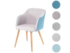 Chaise De Salle à Manger MCW-D71,gris Clair-turquoise -Meilleur Meubles Magasin chaise 24193535