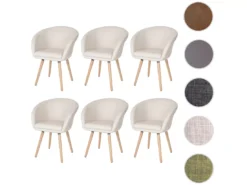 Chaise De Salle à Manger Vaasa T633 (lot De 6),similicuir, Crème -Meilleur Meubles Magasin chaise 24193845
