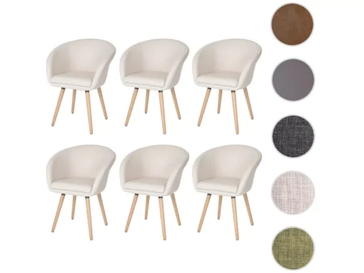 Chaise De Salle à Manger Vaasa T633 (lot De 6),similicuir, Crème -Meilleur Meubles Magasin chaise 24193845