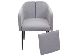 Chaise De Salle à Manger MCW-H93 (lot De 6),tissu/textile Gris Clair -Meilleur Meubles Magasin chaise 24194221