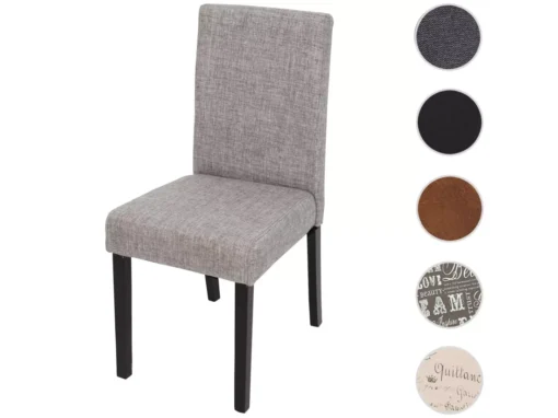 Chaise De Salle à Manger Littau Schriftzug,gris, Pieds Foncés -Meilleur Meubles Magasin chaise 24194735