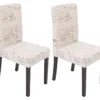 Chaise De Salle à Manger Littau (lot De 2),tissu Words Fabric, Pieds Foncés -Meilleur Meubles Magasin chaise 24195765
