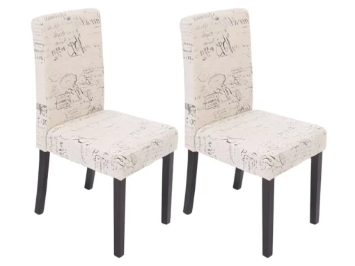Chaise De Salle à Manger Littau (lot De 2),tissu Words Fabric, Pieds Foncés -Meilleur Meubles Magasin chaise 24195765