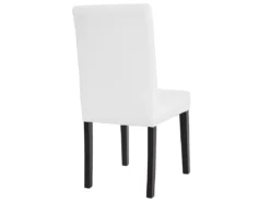 Chaise De Salle à Manger Littau (lot De 4),simili-cuir, Blanc Mat, Pieds Foncés -Meilleur Meubles Magasin chaise 24195917