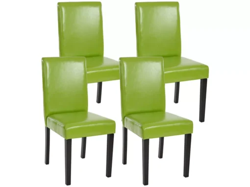 Chaise De Salle à Manger Littau (lot De 4),simili-cuir, Vert, Pieds Foncés -Meilleur Meubles Magasin chaise 24196353