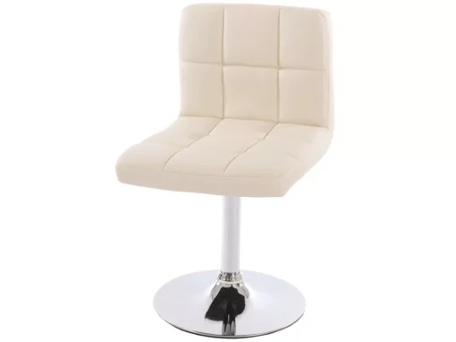 Chaise De Salle à Manger Cadiz, Pivotante,simili Cuir Crème, Base Chromée -Meilleur Meubles Magasin chaise 24196943