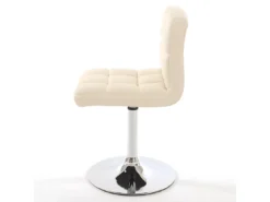 Chaise De Salle à Manger Cadiz, Pivotante,simili Cuir Crème, Base Chromée -Meilleur Meubles Magasin chaise 24196947