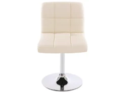 Chaise De Salle à Manger Cadiz, Pivotante,simili Cuir Crème, Base Chromée -Meilleur Meubles Magasin chaise 24196949