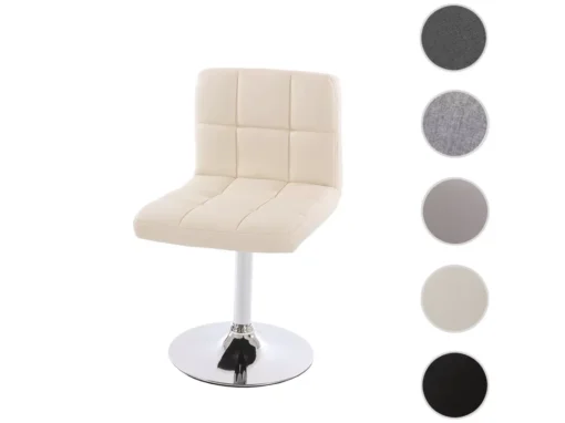Chaise De Salle à Manger Cadiz, Pivotante,simili Cuir Crème, Base Chromée -Meilleur Meubles Magasin chaise 24196955