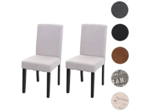 Chaise De Salle à Manger Littau (lot De 2),textile, Beige Crème, Pieds Foncés -Meilleur Meubles Magasin chaise 24196971