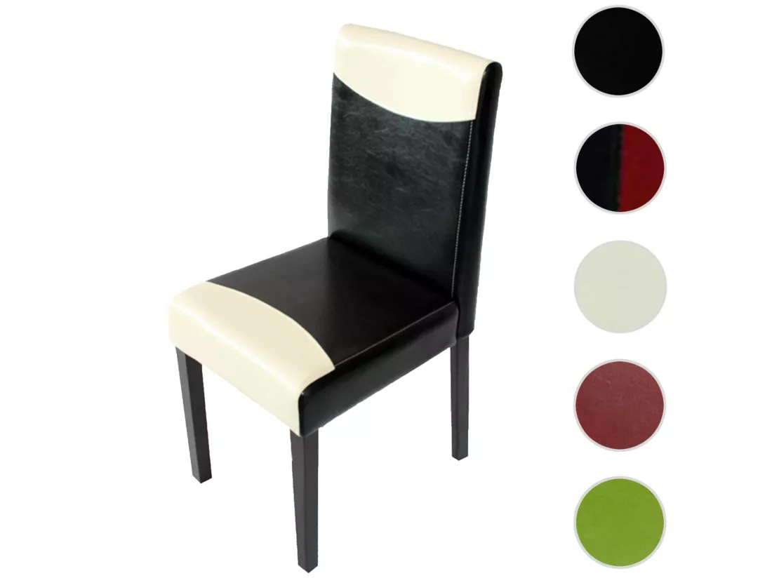 Chaise De Salle à Manger Littau,noir/blanc, Pieds Foncés 6 Chaise De Salle à Manger Littau,noir/blanc, Pieds Foncés – Image 4