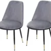 Chaise De Salle à Manger MCW-H28 (lot De 2),gris, Pieds Noirs, Velours -Meilleur Meubles Magasin chaise 24197265