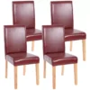Chaise De Salle à Manger Littau (lot De 4),simili-cuir, Brun Rouge, Pieds Clairs -Meilleur Meubles Magasin chaise 24197489
