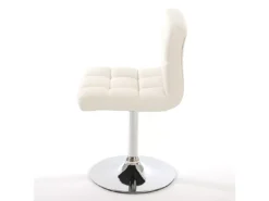 Chaise De Salle à Manger Cadiz, Pivotante,simili Cuir Blanc Base Chromée -Meilleur Meubles Magasin chaise 24197775