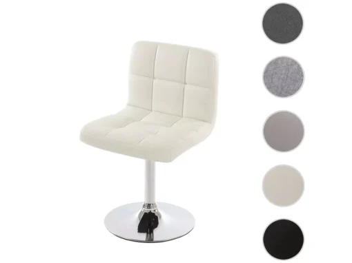 Chaise De Salle à Manger Cadiz, Pivotante,simili Cuir Blanc Base Chromée -Meilleur Meubles Magasin chaise 24197783