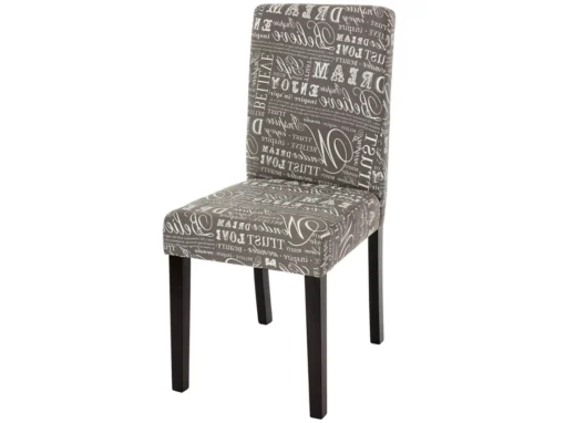 Chaise De Salle à Manger Littau Schriftzug,écriture Gris, Pieds Foncés -Meilleur Meubles Magasin chaise 24197849