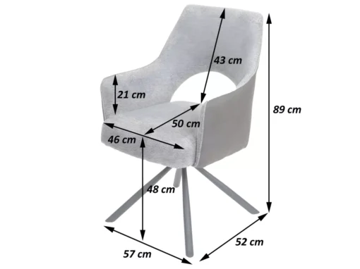 Chaise De Salle à Manger MCW-K3,cord – Gris Foncé -Meilleur Meubles Magasin chaise 24279591