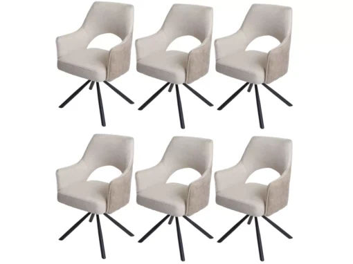 Chaise De Salle à Manger MCW-K30 (lot De 6),crème -Meilleur Meubles Magasin chaise 24282785