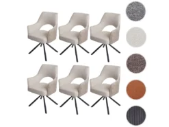 Chaise De Salle à Manger MCW-K30 (lot De 6),crème -Meilleur Meubles Magasin chaise 24282801