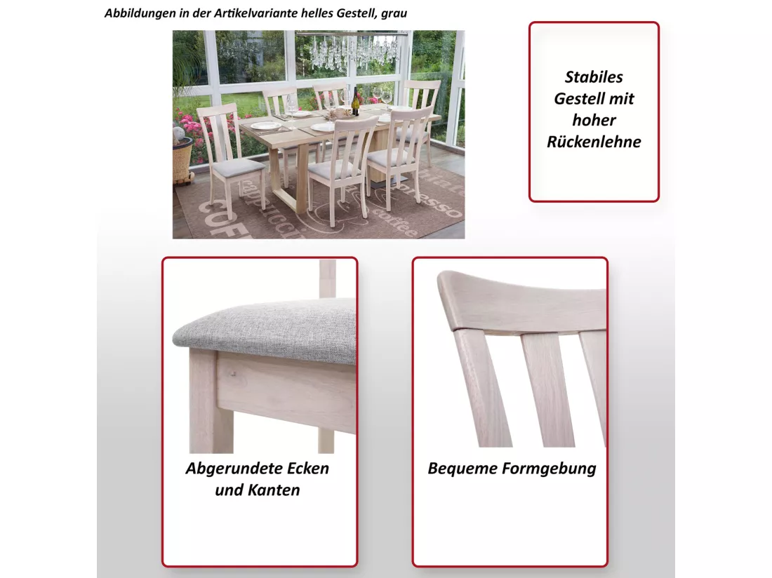 Chaise De Salle à Manger MCW-G46 (lot De 6),châssis Clair, Gris 12 Chaise De Salle à Manger MCW-G46 (lot De 6),châssis Clair, Gris – Image 10