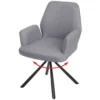 Chaise De Salle à Manger MCW-H71 Pivotante,gris Clair -Meilleur Meubles Magasin chaise 24289113