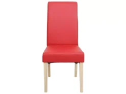 Chaise De Salle à Manger Cesena (lot De 2),similicuir Mat, Rouge, Pieds Clairs -Meilleur Meubles Magasin chaise 24289153