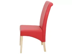 Chaise De Salle à Manger Cesena (lot De 2),similicuir Mat, Rouge, Pieds Clairs -Meilleur Meubles Magasin chaise 24289155