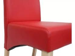 Chaise De Salle à Manger Cesena (lot De 2),similicuir Mat, Rouge, Pieds Clairs -Meilleur Meubles Magasin chaise 24289161