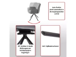 Chaise De Salle à Manger MCW-G67,bleu Anthracite, Inox -Meilleur Meubles Magasin chaise 24289515