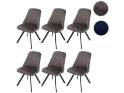 Chaise De Salle à Manger MCW-K25 (lot De 6),brun Foncé -Meilleur Meubles Magasin chaise 24289973