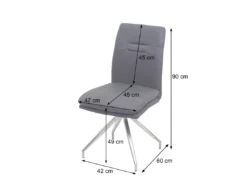 Chaise De Salle à Manger MCW-H70 (lot De 6),gris-brun -Meilleur Meubles Magasin chaise 24290057