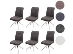 Chaise De Salle à Manger MCW-H70 (lot De 6),gris-brun -Meilleur Meubles Magasin chaise 24290069