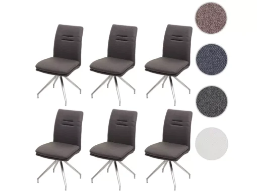 Chaise De Salle à Manger MCW-H70 (lot De 6),gris-brun -Meilleur Meubles Magasin chaise 24290069