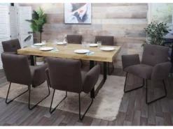 Chaise De Salle à Manger MCW-K34 (lot De 6),brun -Meilleur Meubles Magasin chaise 24290161