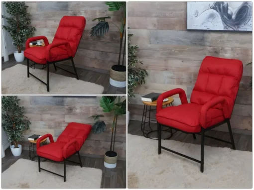 Chaise De Salle à Manger MCW-K40,tissu/textile Rouge -Meilleur Meubles Magasin chaise 24290293