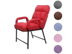 Chaise De Salle à Manger MCW-K40,tissu/textile Rouge -Meilleur Meubles Magasin chaise 24290295