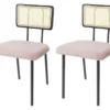 Chaise De Salle à Manger MCW-K88 (lot De 2),tissu/textile Rose -Meilleur Meubles Magasin chaise 24290431