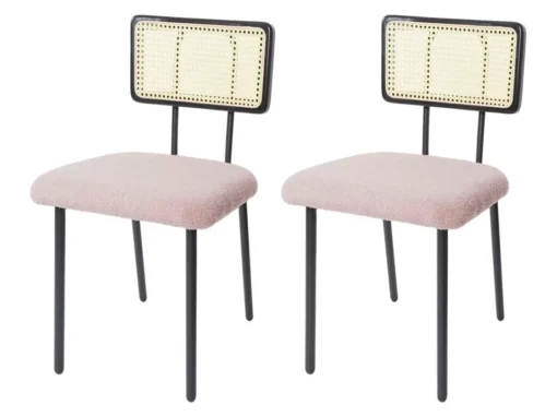 Chaise De Salle à Manger MCW-K88 (lot De 2),tissu/textile Rose -Meilleur Meubles Magasin chaise 24290431
