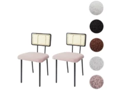 Chaise De Salle à Manger MCW-K88 (lot De 2),tissu/textile Rose -Meilleur Meubles Magasin chaise 24290449