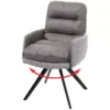 Chaise De Salle à Manger MCW-G66,gris Clair-gris, Avec Accoudoirs -Meilleur Meubles Magasin chaise 24291067
